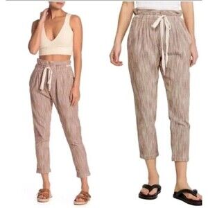 FREE PEOPLE | Women’s Light at Sunrise High Rise Stripe Caraway Tie Pant size 6